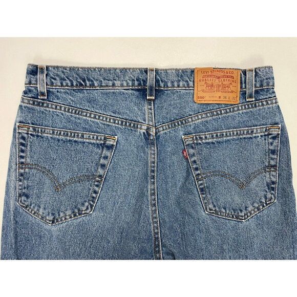 VINTAGE Levi's 550 Denim Jeans Men Size 34 X 31 Blue Tag Size 36 x 32 USA 90s - Picture 7 of 10